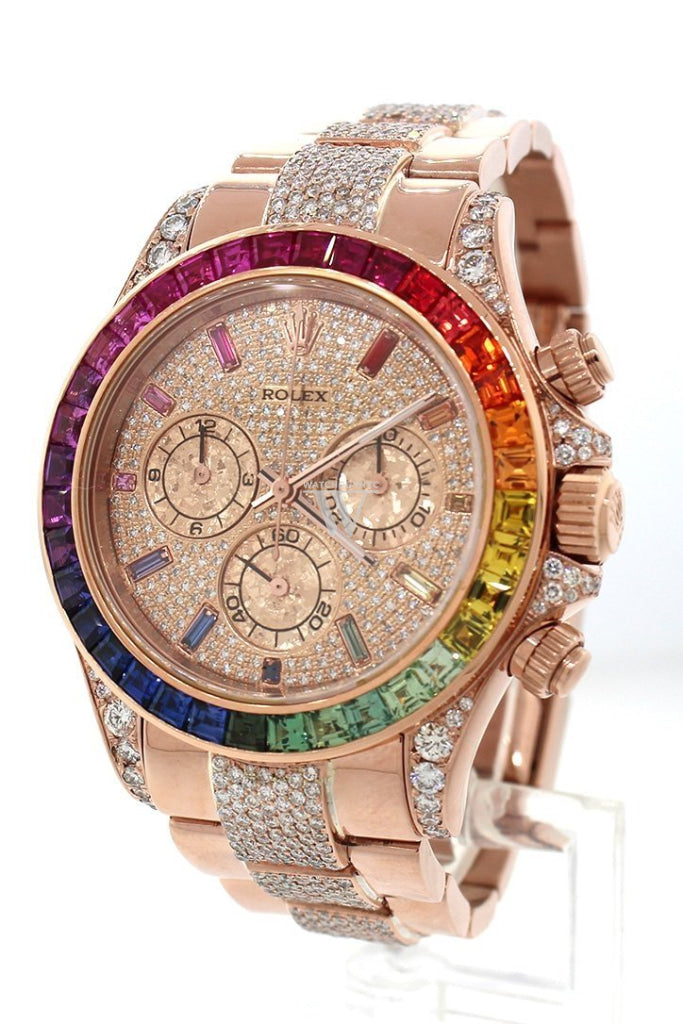 Rolex daytona rainbow deals rose gold price