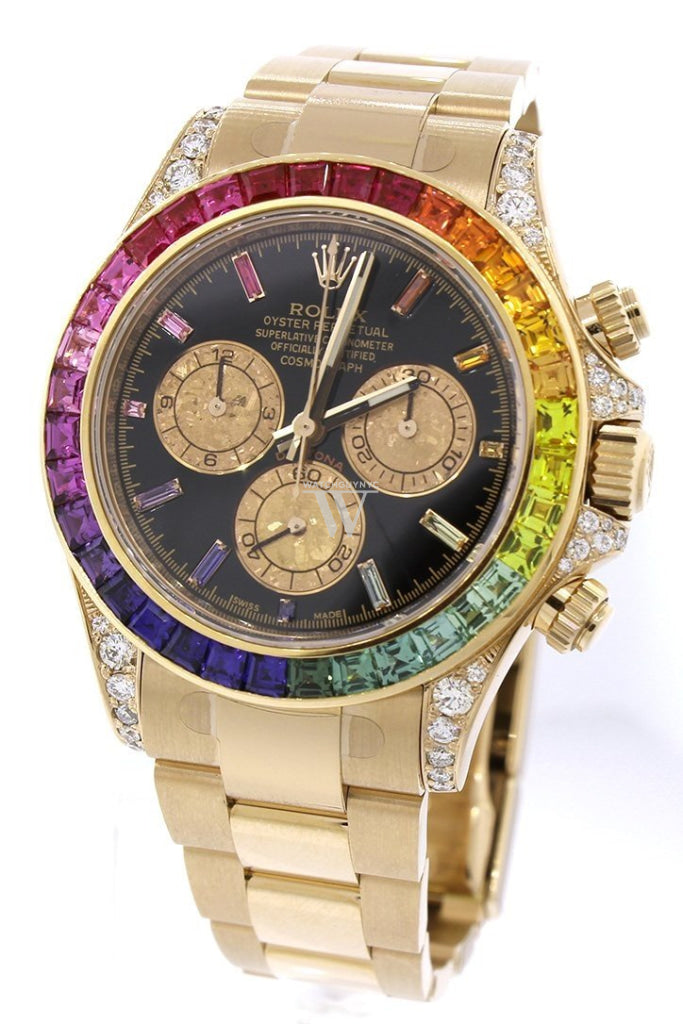 Custom Diamond Rolex Cosmograph Daytona Rainbow Bezel Rose Gold