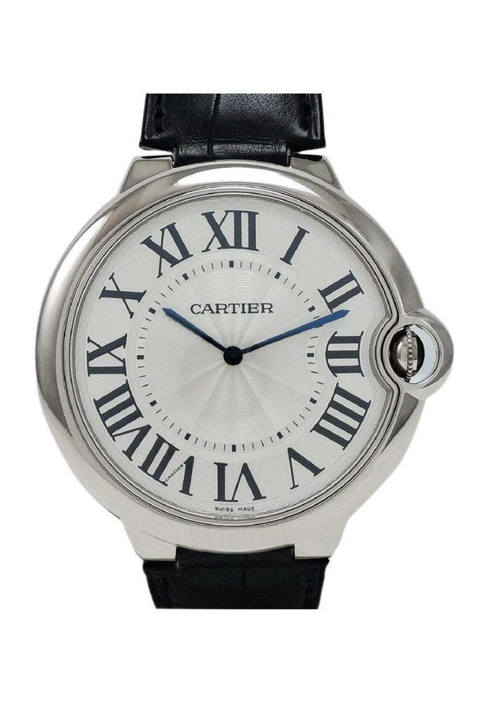 Cartier Ballon Bleu Extra Large Silver Dial Chronograph 18Kt White Gold Automatic Mens Watch