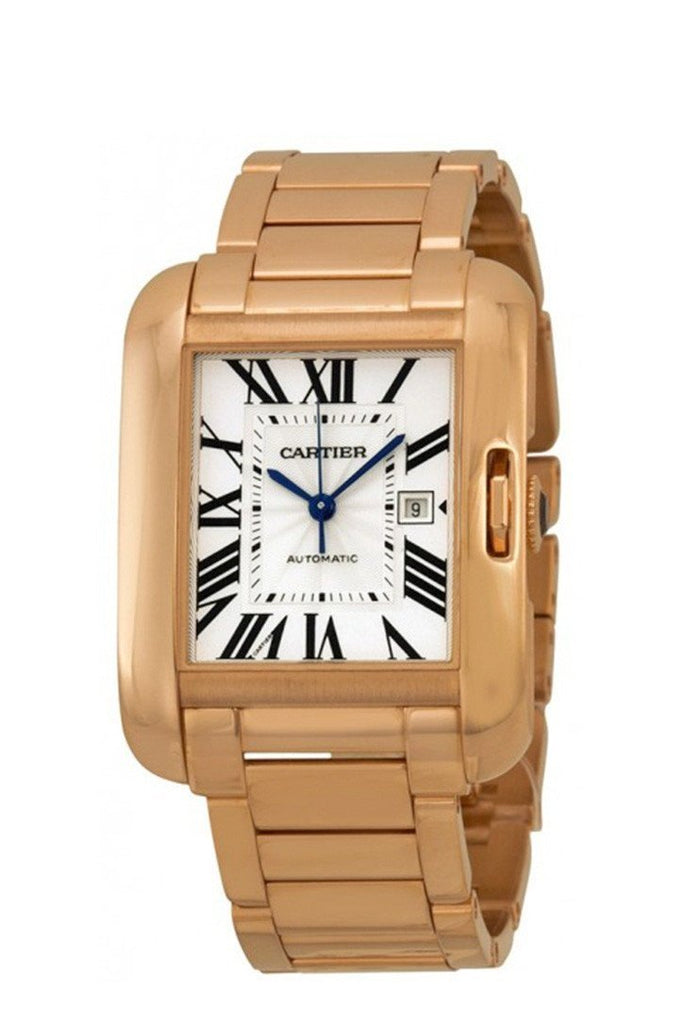 Cartier Tank Anglaise Silver Dial 18Kt Rose Gold Ladies Watch W5310003 / None