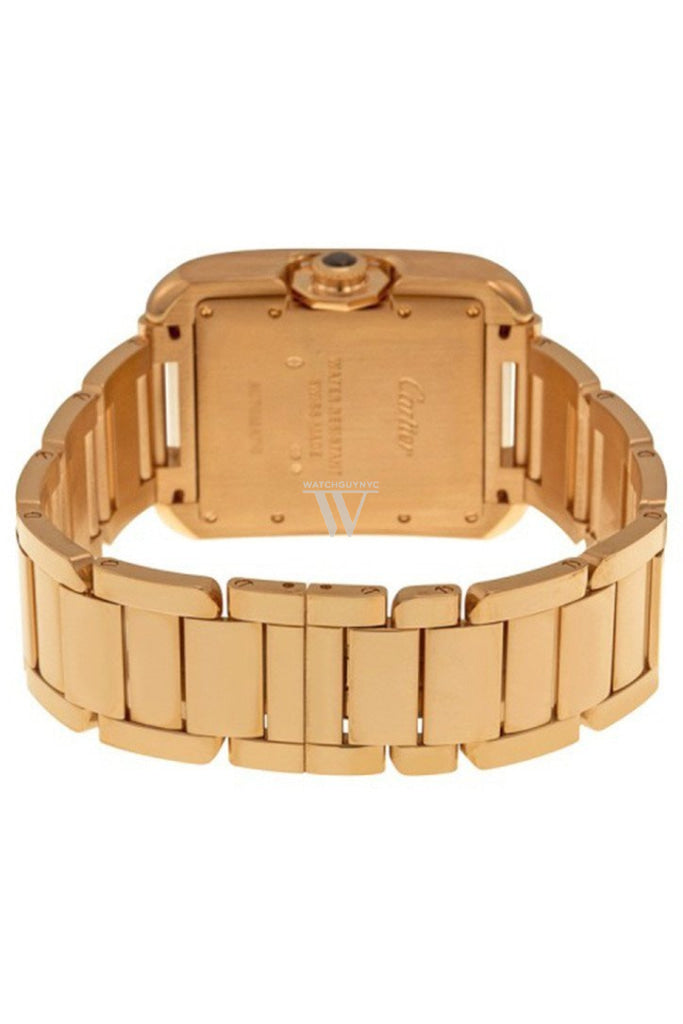 Cartier Tank Anglaise Silver Dial 18Kt Rose Gold Ladies Watch W5310003