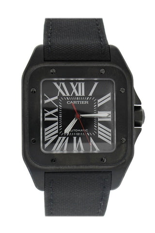 Mens black cartier watch on sale