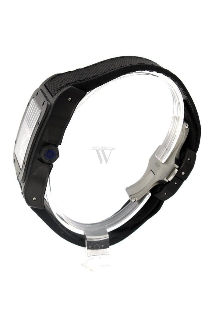 Cartier Santos Automatic Black Dial Pvd Mens Watch Wssa0006