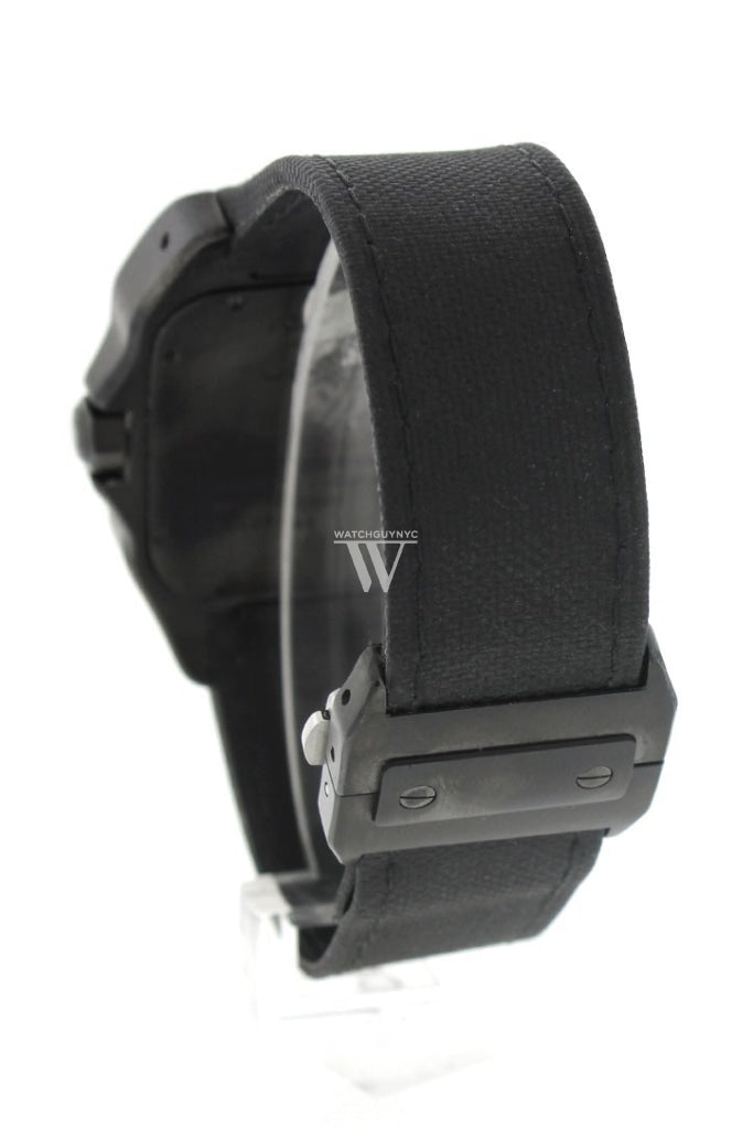 Cartier Santos Automatic Black Dial Pvd Mens Watch Wssa0006