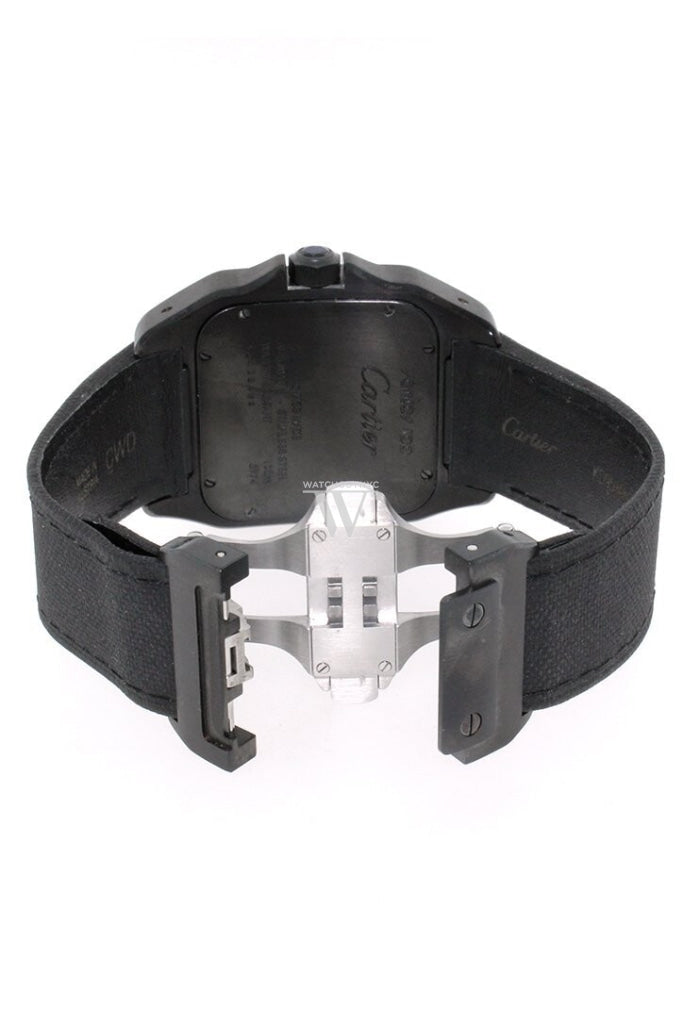 Cartier Santos Automatic Black Dial Pvd Mens Watch Wssa0006