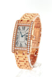 Cartier Tank Americaine Small 18K Pink Gold Case Set With Diamonds Silver Dial Ladies Watches