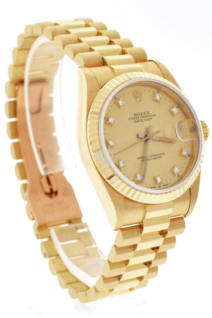 Rolex Lady-Datejust 31 Champagne Dial 18K Yellow Gold President Ladies Watch 178278