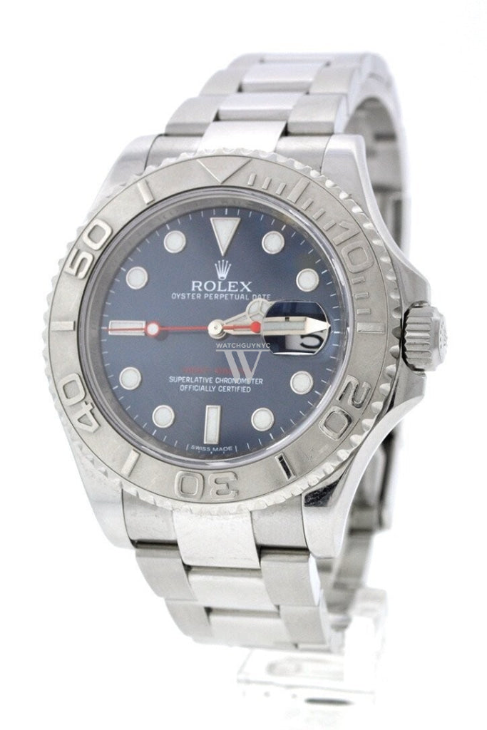 Rolex Yacht-Master Steel Platinum Blue Dial Automatic Mens Watch