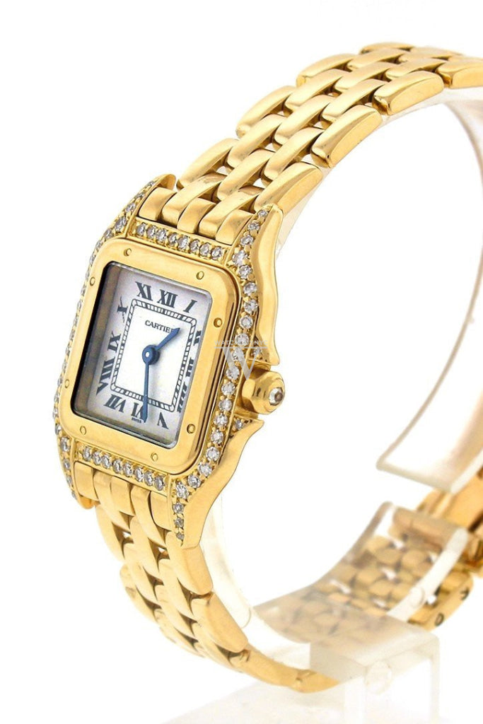 Cartier Panthère De Small 18-Karat Pink Gold Diamond Watch Pre-Owned-Watches