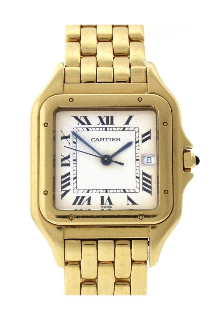 Cartier Panthère De Date Xl 18-Karat Yellow Gold Diamond Watch W25014B9 Silver / None