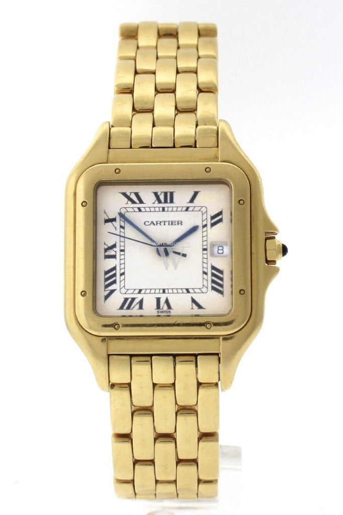 Cartier Panthère De Date Xl 18-Karat Yellow Gold Diamond Watch W25014B9 Pre-Owned-Watches
