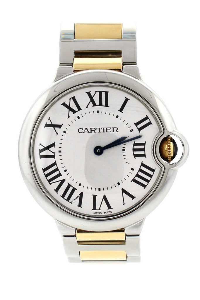 Cartier Ballon Bleu 36Mm Steel Yellow Gold Ladies Watch W69008Z3 Silver / None Pre-Owned-Watches