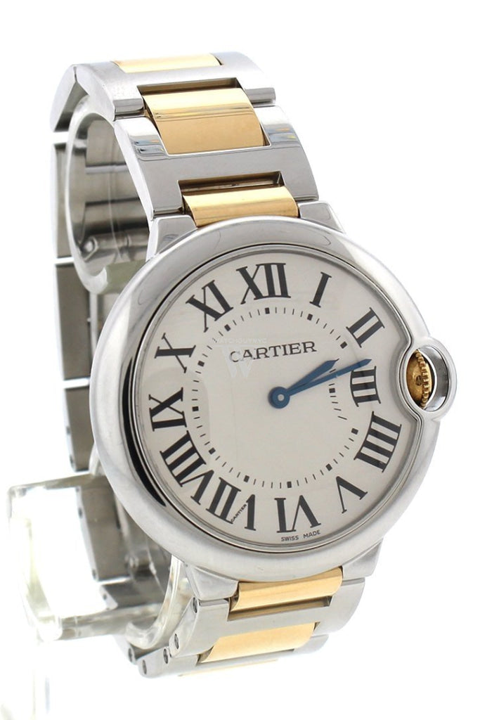 Cartier Ballon Bleu 36Mm Steel Yellow Gold Ladies Watch W69008Z3 Pre-Owned-Watches