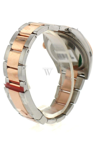Custom Diamond Bezel Rolex Datejust 36 Steel Dial Rose Gold Two Tone Watch 116201 116231