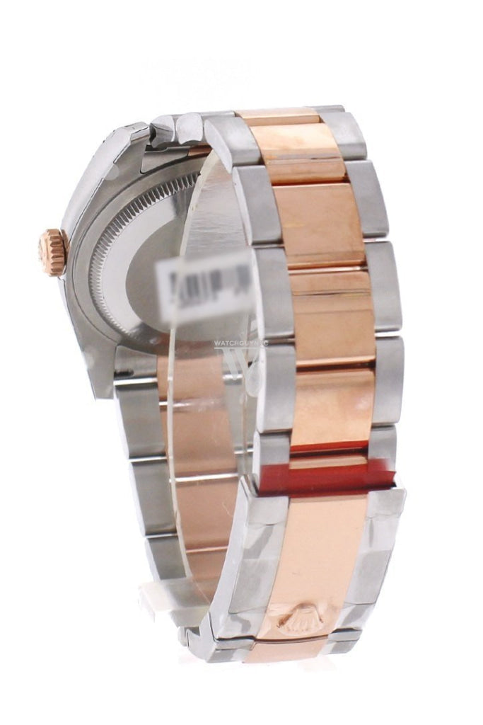 Custom Diamond Bezel Rolex Datejust 36 Steel Roman Dial Rose Gold Two Tone Watch 116201 116231