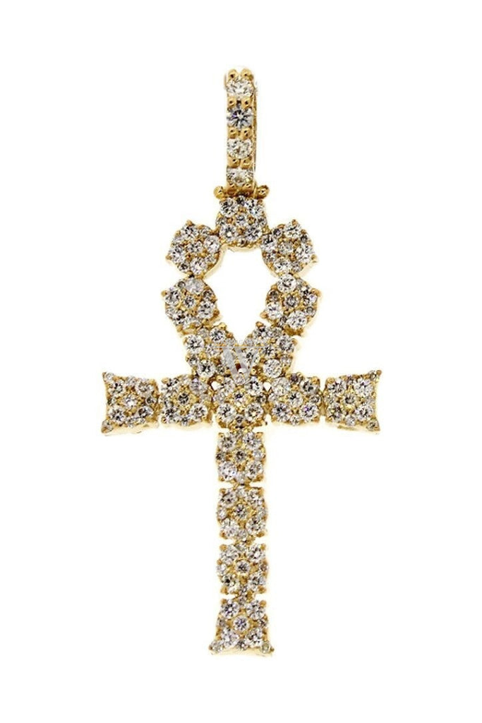Diamond Ankh Cross Pendent 2.10Ct 14K Gold Yellow / None