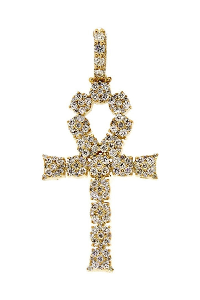 Diamond Ankh Cross Pendent 2.10Ct 14K Gold Yellow / None