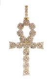Diamond Ankh Cross Pendent 7.60Ct 14K Gold