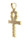 Diamond Ankh Cross Pendent 2.10Ct 14K Gold