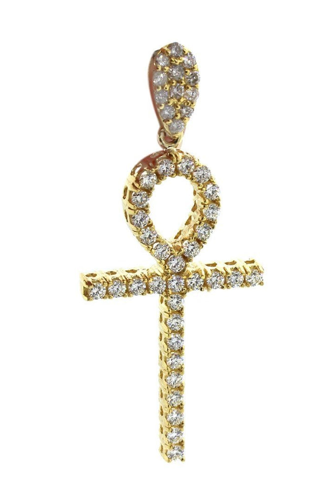 Diamond Ankh Cross Pendent 3.00Ct 14K Gold Yellow / None