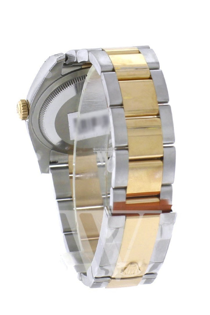 Custom Diamond Bezel Rolex Datejust 36 White Mother-Of-Pearl Set With Diamonds Dialjubilee Yellow