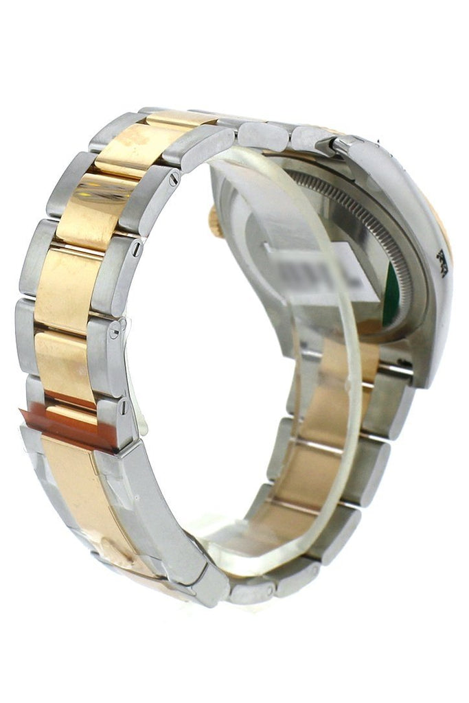 Custom Diamond Bezel Rolex Datejust 36 Champagne Jubilee Dial Oyster Yellow Gold Two Tone Watch