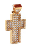 Diamond Cross Pendent 2.40Ct 14K Gold Rose / None