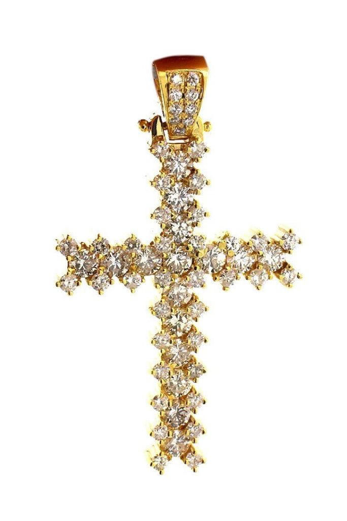 Diamond Cross Pendent 5.50Ct 14K Gold Yellow / None