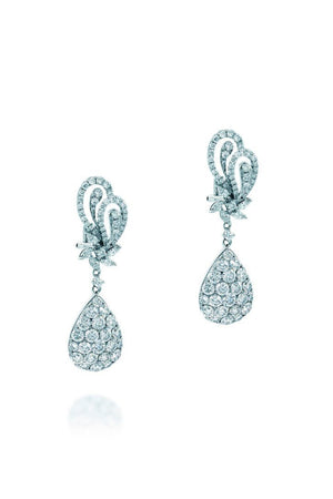 18K White Gold Vs Pave Diamond 5.99Ct Earrings Fine Jewelry