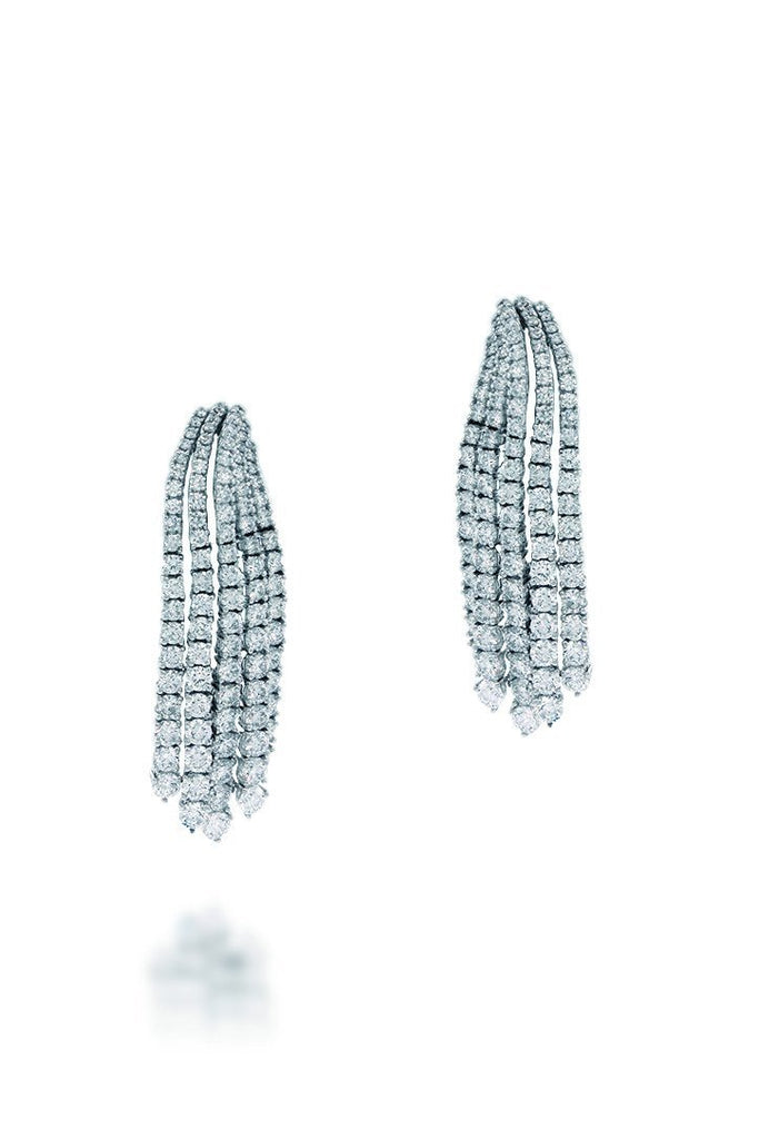18K White Gold Vs Pave Diamond 5.86Ct Earrings Fine Jewelry
