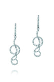 18K White Gold VS Pave Diamond 2.34CT Earrings Fine Jewelry
