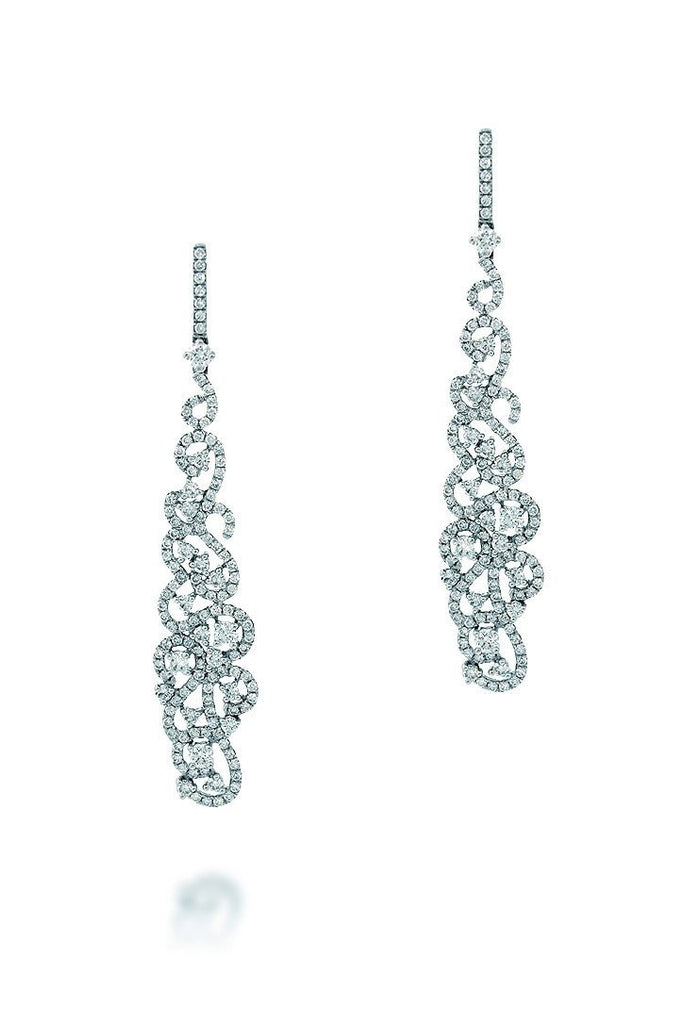 18K White Gold Vs Pave Diamond 4.20Ct Earrings Fine Jewelry