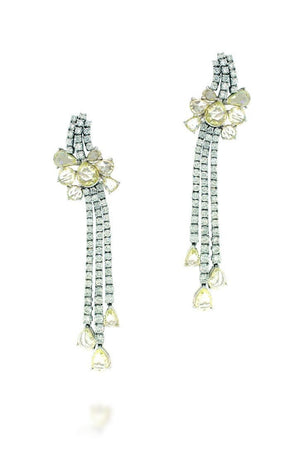 18K White Gold Vs Pave Diamond 12.35Ct Earrings Fine Jewelry