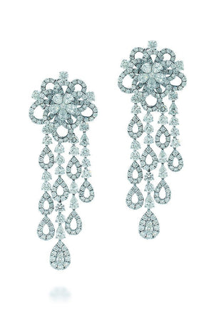 18K White Gold Vs Pave Diamond 12.10Ct Earrings Fine Jewelry