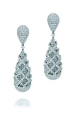 18K White Gold VS Pave Diamond 7.42CT Earrings Fine Jewelry