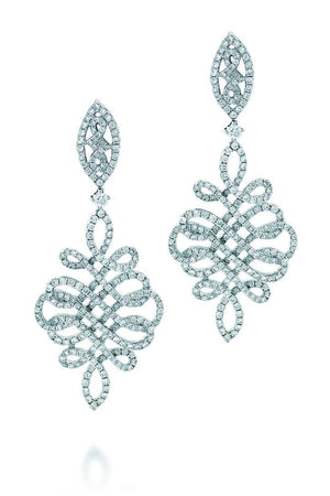 18K White Gold Vs Pave Diamond3.23Ct Earrings Fine Jewelry