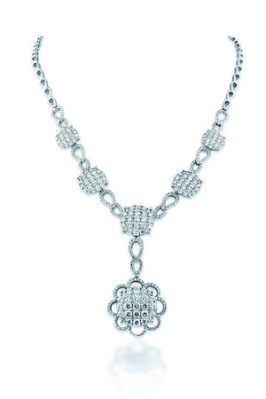 18K White Gold Vs Diamond 7.02Ct Necklace Jewelry