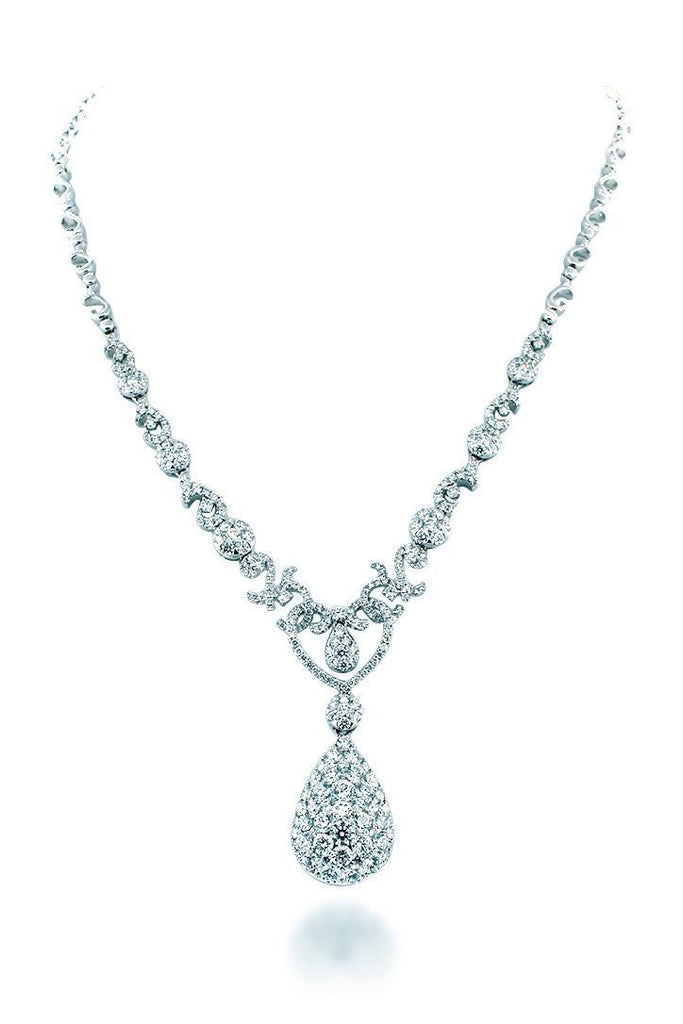 18K White Gold Vs Diamond 6.9Ct Necklace Jewelry