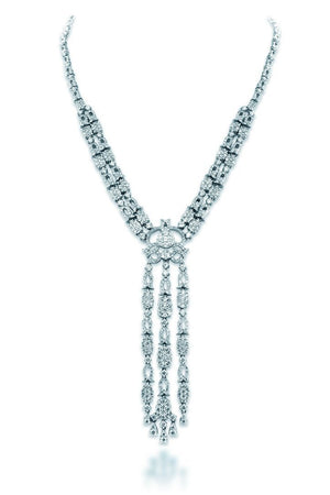 18K White Gold Vs Diamond 6.09Ct Necklace Jewelry