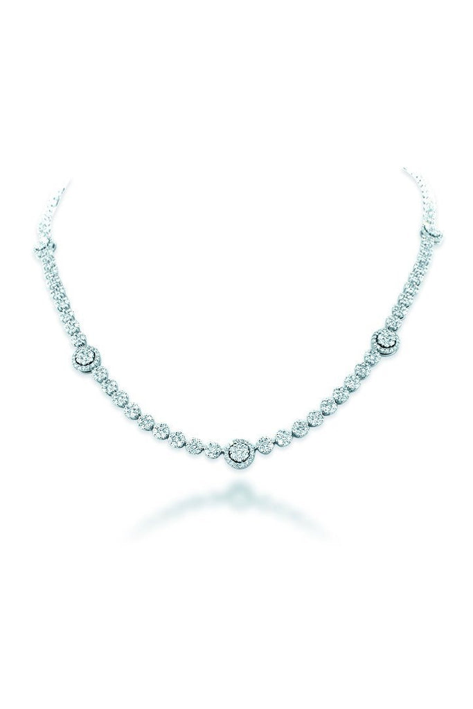 18K White Gold Vs Diamond 10.82Ct Necklace Jewelry
