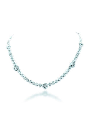 18K White Gold Vs Diamond 10.82Ct Necklace Jewelry