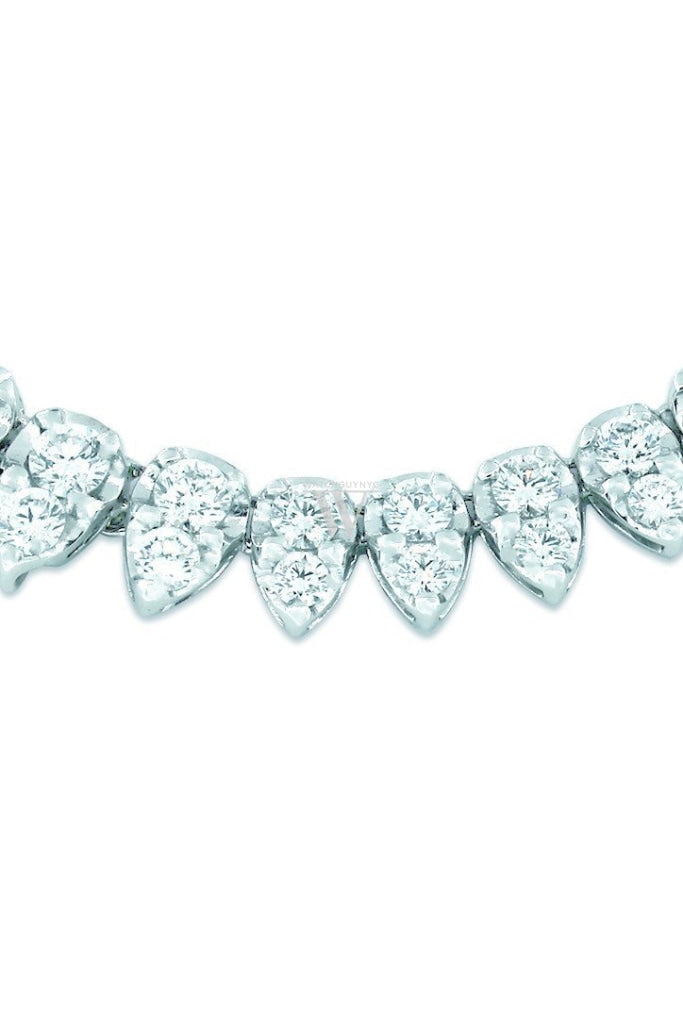 18K White Gold Vs Diamond 9.84Ct Tennis Necklace Jewelry