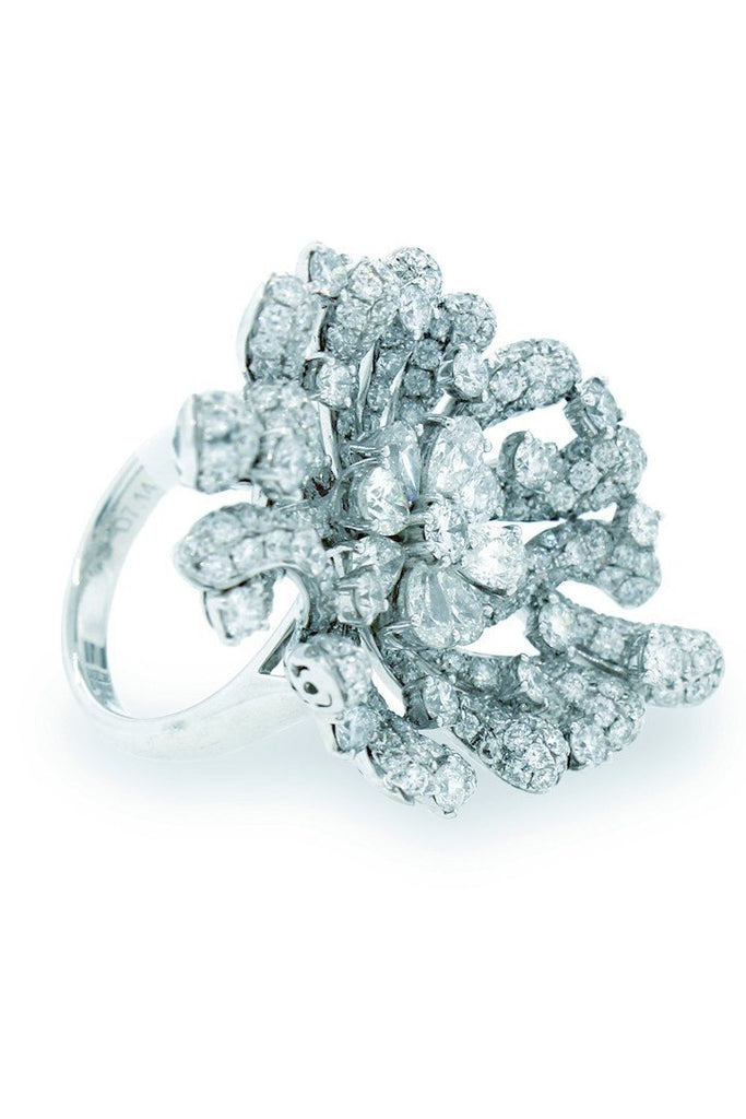 18K White Gold Vs Diamond 9.06Ct Ring Fine Jewelry