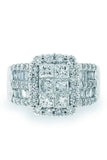18K White Gold VS Diamond 2.57CT Ring Fine Jewelry