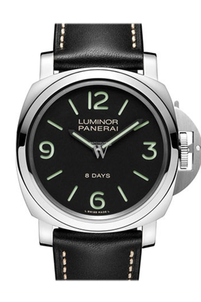 Panerai Luminor Base 8 Days Acciaio Mechanical Mens Watch Pam00560 Black