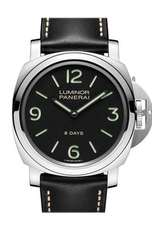 Panerai Luminor Base 8 Days Acciaio Mechanical Mens Watch Pam00560 Black