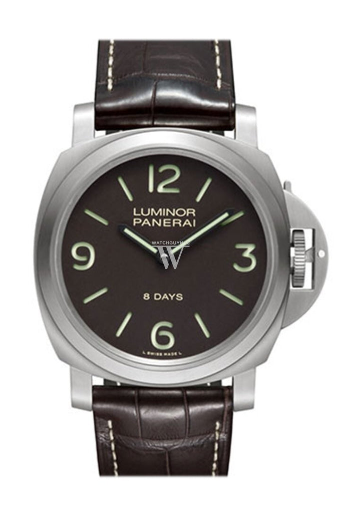 Panerai Luminor Base 8 Days Titanio Mechanical Mens Watch Pam00562 Brown