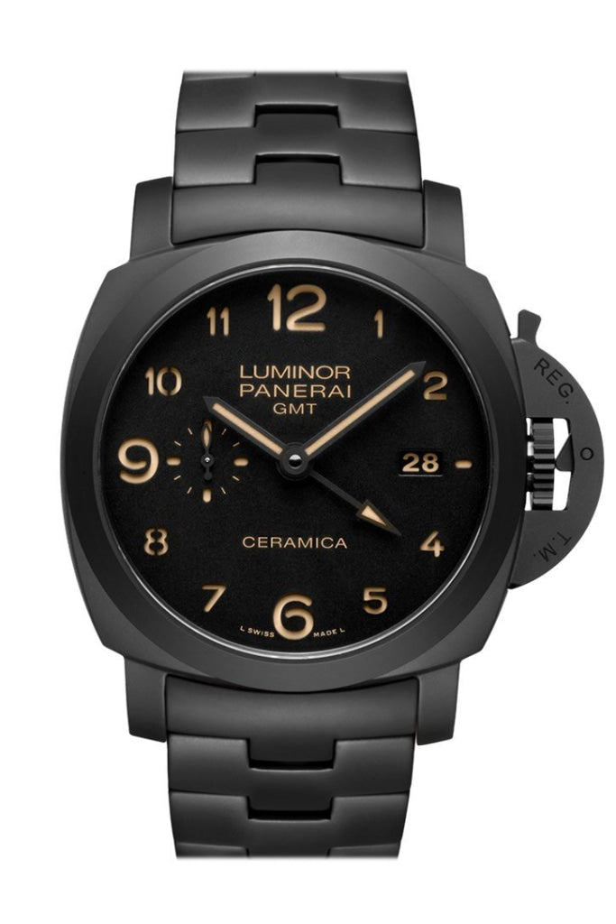 Panerai Tuttonero Luminor 1950 3 Days Gmt Automatic Ceramica 44mm Black Dial Men s Watch Pam00438