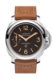 Panerai Luminor Marina Logo Acciaio 44mm Brown Dial Men's Watch Pam00632