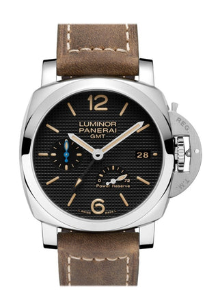 Panerai Luminor 1950 3 Days Gmt Power Reserve Automatic Acciaio 42Mm Black Dial Mens Watch Pam01537